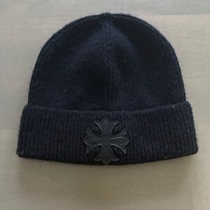 Chrome Hearts Black Beanie with Cross Emblem